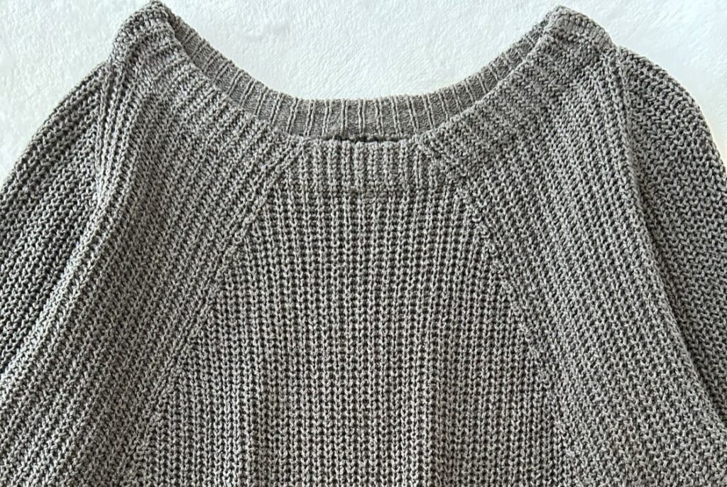 畦編みニット 表面に凹凸のある編み目