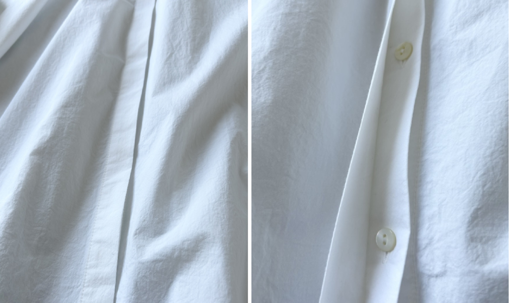 比翼仕立て、比翼ボタンの画像